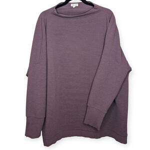 Tribal Jeans Purple Boat Turtle Neck Long Sleeve  Ribbed Sweater XXL Plus Size